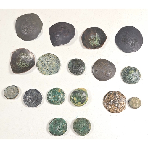 336 - Greek Bronzes, mainly Phillip II of Macedonia also some late Byzantine Scyphate coins.GC