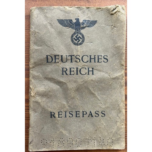 537 - WW2 German Reisepass/ passport named to Waldemer Gold. In good used condition