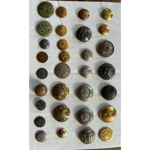392 - A card of mixed naval, Military & Civilian buttons.Including two Grenadier Guards Edward VIII, A... 