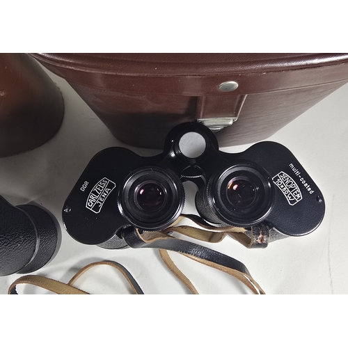 368 - A pair of Zeiss Wetzler 7x50 prismatic binoculars, and a pair of Carl Zeiss Jena 10x50 binoculars, b... 