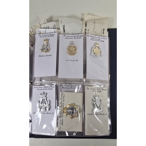 415 - Nineteen London Badge & Button Co. Contractor's Samples for mostly Naval badges, titles and fitt... 