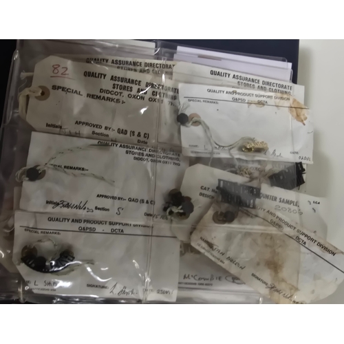 415 - Nineteen London Badge & Button Co. Contractor's Samples for mostly Naval badges, titles and fitt... 