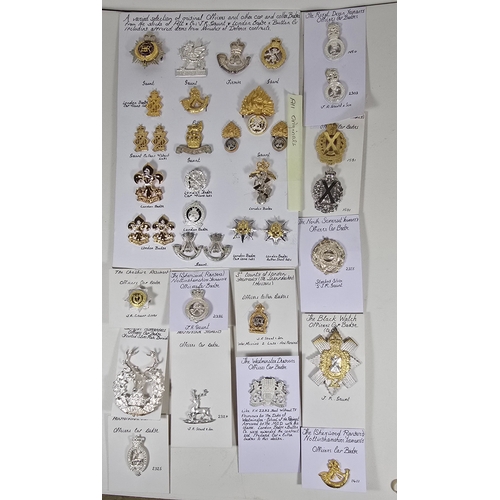 503 - Twenty-six mostly ERII Yeomanry Officer's silver and gilt cap badges, including sterling silver Nort... 