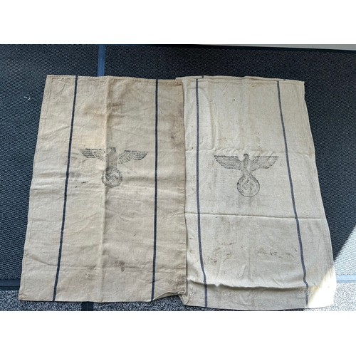 533 - 2 WW2 period German flour sacks, both with printed eagle, one dated 1940, other 1943