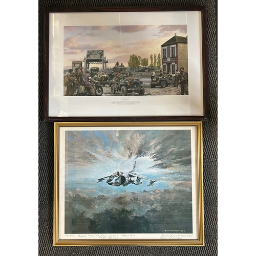 380 - 4 large framed prints relating to the Falklands conflict by the artist Peter Champion: 'Falklands Ha... 