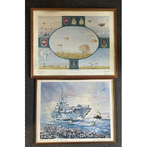 380 - 4 large framed prints relating to the Falklands conflict by the artist Peter Champion: 'Falklands Ha... 