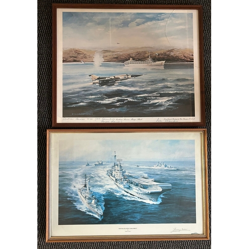 380 - 4 large framed prints relating to the Falklands conflict by the artist Peter Champion: 'Falklands Ha... 