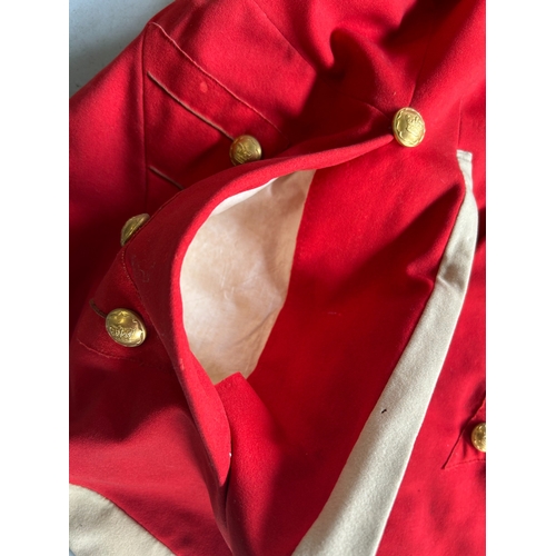 519 - An 1822 pattern Major's Scarlet Coatee with silver bullion epaulettes and coat tail ornaments and gi... 