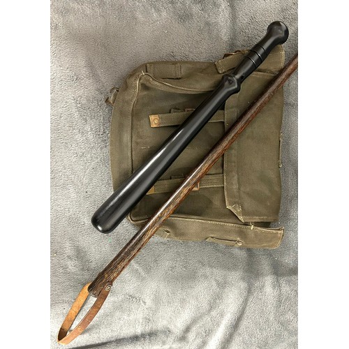 408 - A small quantity of militaria etc., including WWII/Vietnam War US Army soft peaked cap and webbing b... 