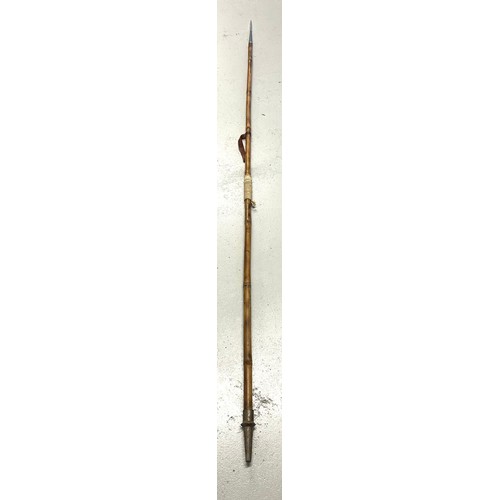 749 - An 1868 pattern cavalry trooper’s lance, bamboo shaft, iron shoe and fluted head (the latter now pla... 