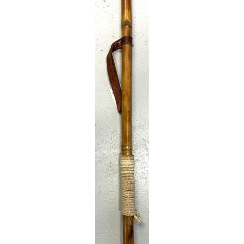 749 - An 1868 pattern cavalry trooper’s lance, bamboo shaft, iron shoe and fluted head (the latter now pla... 