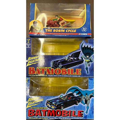 50 - A small quantity of various makes. Batman toys - 2x Jonny Lightning 1:24 Batmobile - 2 variations. P... 