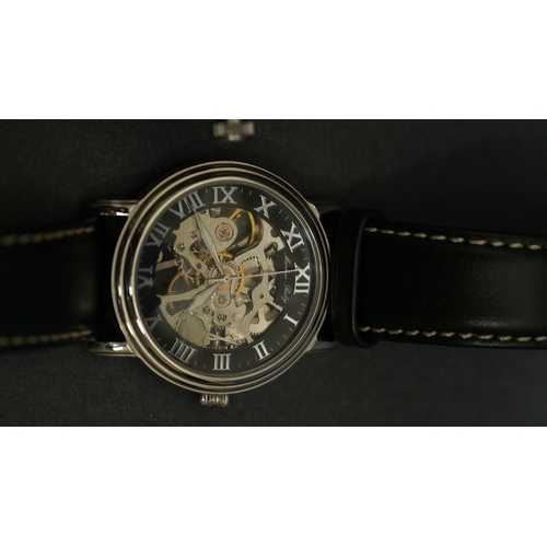 355 - Timex Power Reserve Automatic.41mm steel case with screwdown crown and display caseback. Black dial ... 