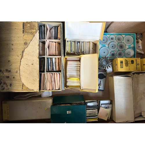 350 - Large assortment of watch crystals and fitting tools. Various perspex and mineral crystals. Includes... 