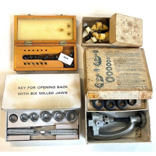 346 - To include heavy duty bench mounted case opener, Jaxa type case tool, Vigor Open-all case wrench for... 