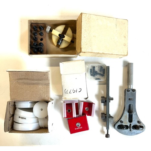 346 - To include heavy duty bench mounted case opener, Jaxa type case tool, Vigor Open-all case wrench for... 
