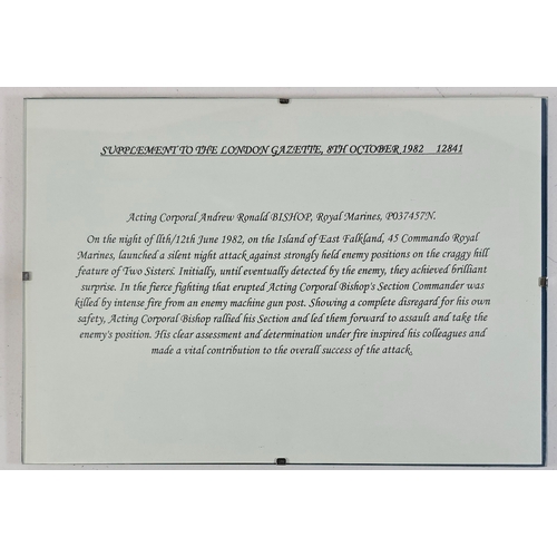 594 - Four: Military Medal, Elizabeth II second type, (P037457N Acpl A R Bishop RM); South Atlantic Medal ... 
