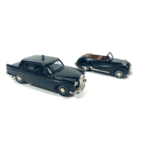 25 - 2 Lansdowne White Metal Models. A LDM 9x 1953 Austin Somerset Convertible. In black with brown inter... 