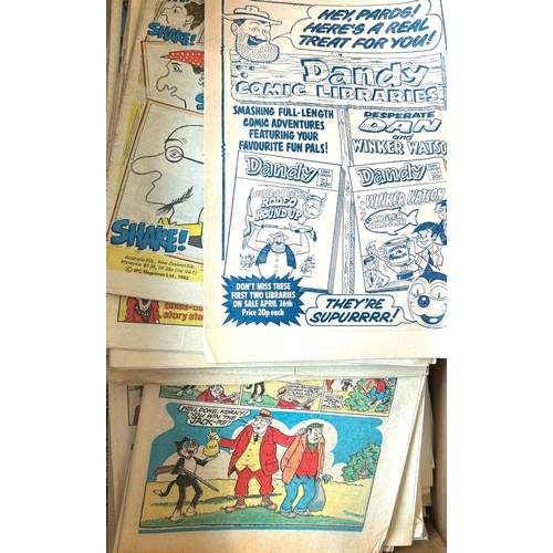 10 - A quantity of 1980s comics. BEANO, DANDY, WOW, NUTTY etc. some have covers missing or torn, and mayb... 
