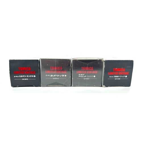 36 - 4 Tomica Limited Vintage 1/64 scale vehicles. LV-01 Nissan Cedric. LV-15 Datsun 1200 Truck. LV-16 Is... 
