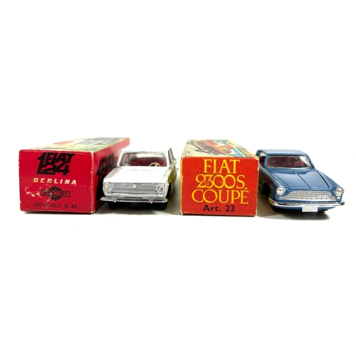 46 - 2 Italian Mercury Cars. A Fiat 2300S Coupe (23), in light metallic blue with red interior. Plus a Fi... 