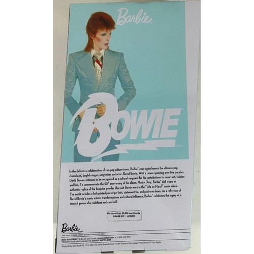 13 - A scarce Mattel Barbie signature David 'BOWIE' figure. A Special edition produced in 2021. The figur... 