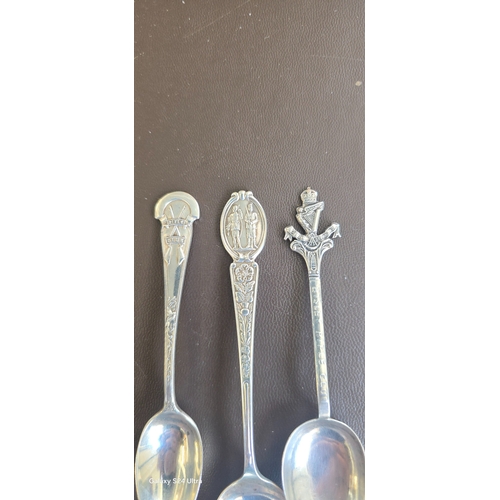 330 - A silver spoon the finial bearing NRA figures and on the reverse 