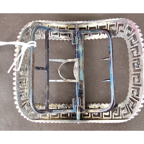 333 - A fine HM Georgian silver shoe buckle bearing Lion and Kings Head mark and makers mark 