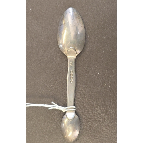 329 - A Victorian double ended silver medicine spoon, Hm London 1858, maker TJ. approx. weight 22gms,  GC