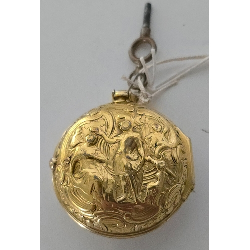317 - An attractive gilt pair-case verge watch by Geo. Searson, 1762, with fine quality movement, the repo... 
