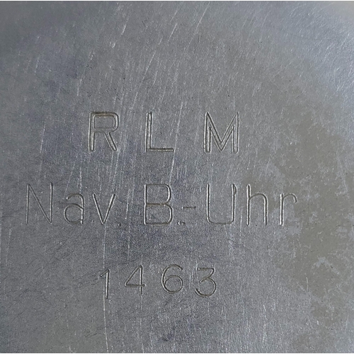 315 - A rare WWII Luftwaffe Navigator's watch, apparently adapted from a chronograph, the back marked 