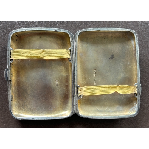 354 - An Edwardian silver cigarette case engraved overall with scrolls and monogram, HM Chester 1904. GC, ... 