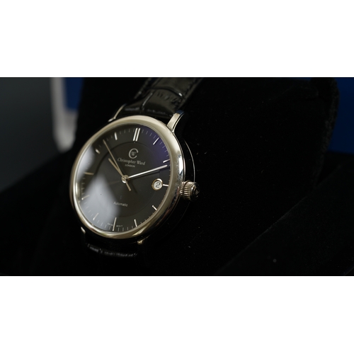306 - Christopher Ward C5 Malvern Automatic in steel.Reference C55KK, black dial with applied indices. Ste... 