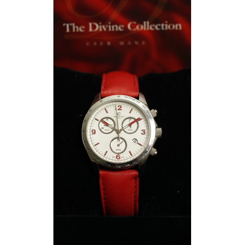 305 - Christopher Ward quartz chronograph.36mm steel case with screwdown crown and tachymeter outer bezel.... 