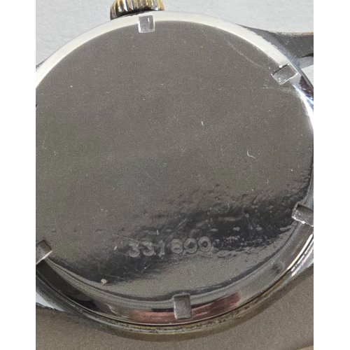 319 - A WW2 period NIMO ANTIMAGNETIC wristwatch, plated case, replated backplate stamped 331800, black-pai... 
