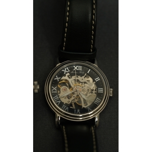 300 - Timex Power Reserve Automatic.41mm steel case with screwdown crown and display caseback. Black dial ... 
