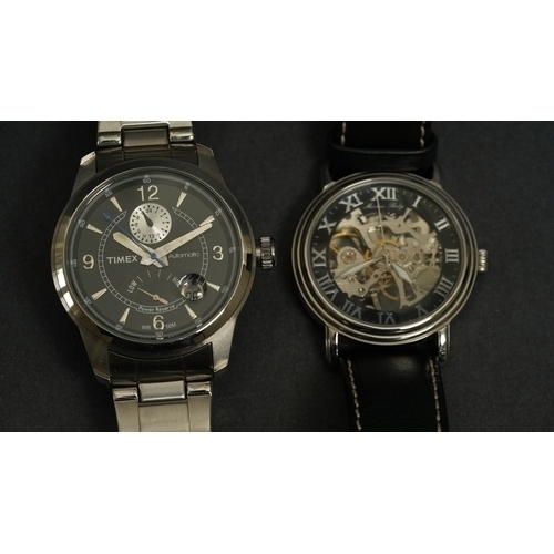 300 - Timex Power Reserve Automatic.41mm steel case with screwdown crown and display caseback. Black dial ... 