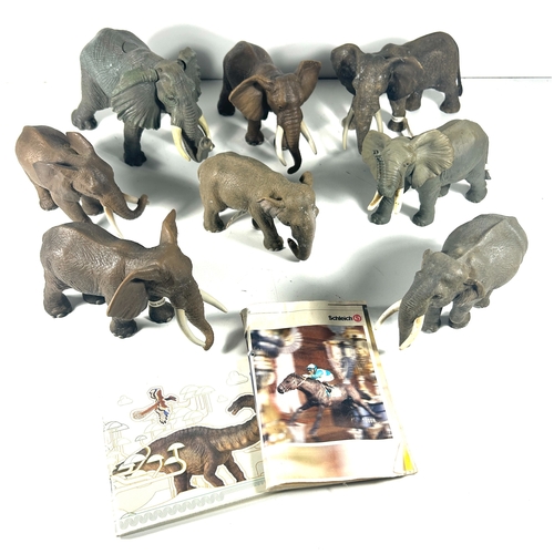 1 - SCHLEICH. A collection of heavy duty rubber & plastic animals, comprises mainy of  Elephants in ... 
