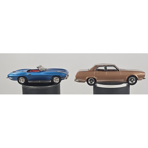 6 - 2 Dinkum Classics 9Australian) white metal models. 1963 Chevrolet Corvette Stingray Convertible in k... 