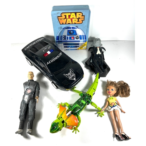 7 - A collection of mixed toys including, Simsons, star wars, PEZ, die cast cars including a DINKY BOAC ... 