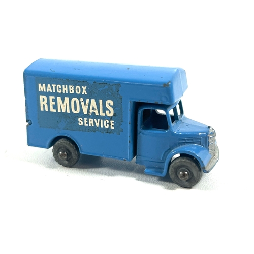 25 - Matchbox Series No.17 Bedford Removals Van. An example in light blue with silver trim, 