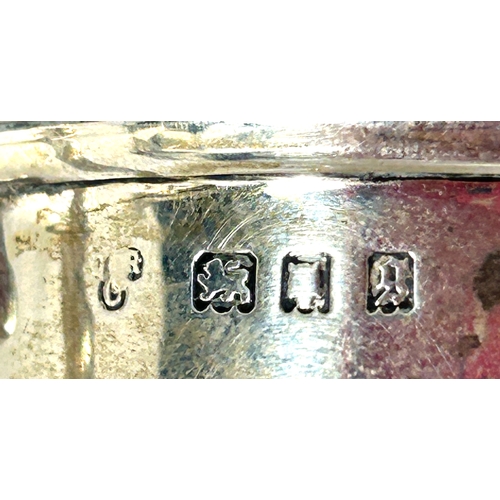 29 - A silver mustard pot and spoon, missing  liner, of plain design. London 1862, by CRC. Weight 75gms.