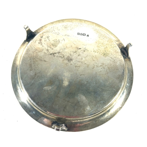 32 - A silver letter tray on 3 tapered feet, 6