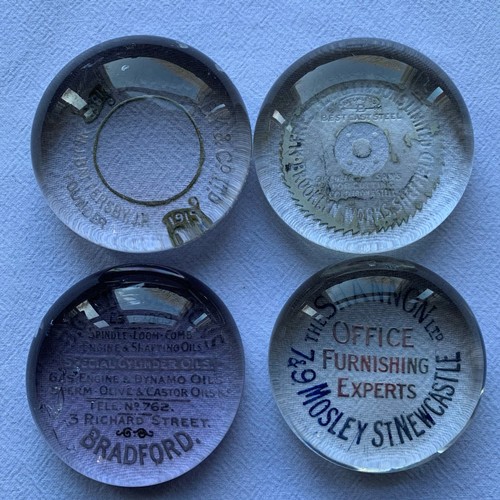 35 - EARLY 20TH CENTURY CIRCULAR ADVERTISING PAPERWEIGHTS (4)
The Shannon Ltd,