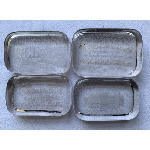 40 - EARLY 20TH CENTURY ADVERTISING PAPERWEIGHTS (4)
The Distillers Co Ltd, John Kidd & Sons, London Unit... 