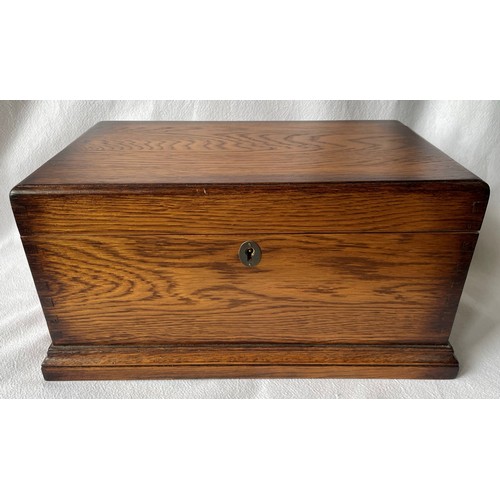 23 - Two Wooden Boxes - A Small Wooden Chest with Brass Outer Fittings and Hinged Lid with a small wooden... 