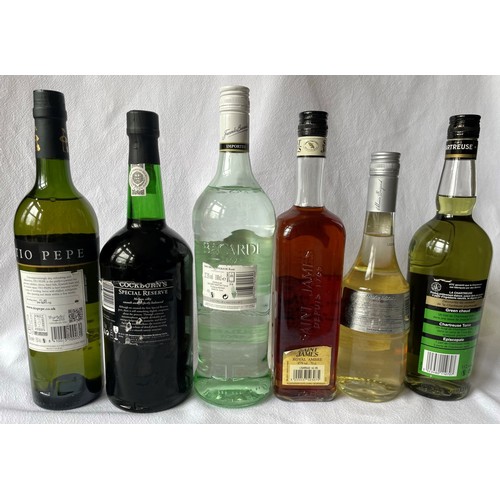 71 - Mixed Lot of Spirits (6)
Cockburn's Special Reserve Port (1L 20%)
Bacardi (1L 37.5%)
Tio Pepe Palomi... 