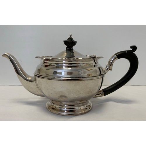 55 - A Three Piece Silver Tea Set with a Silver Coffee Pot
Tea Pot (374g), Sugar Bowl (140g) and Milk (10... 