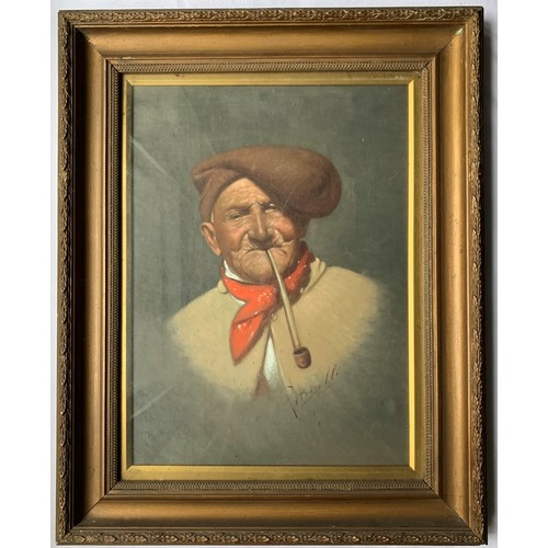 10 - A PAIR OF OILS BY ARTURO PETROCELLI
ARTURO PETROCELLI (ITALIAN 1856 - 1926), MAN WITH A PIPE; and FE... 