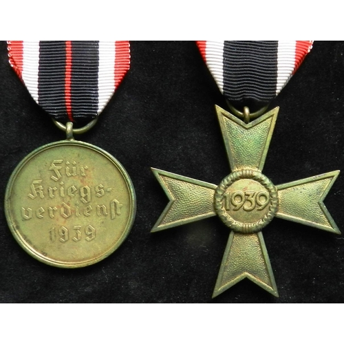 17 - WW II War Merit Cross without swords.; War Merit Medal.